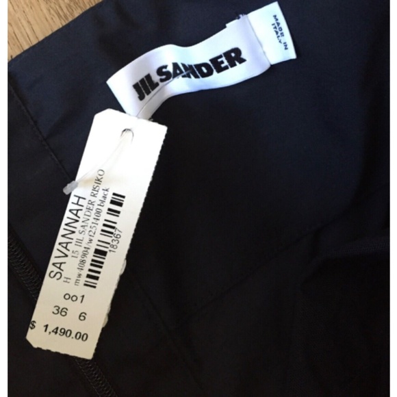 ★Org.$1490 JIL SANDER Strapless A-Line Dress Black 36★ - Picture 7 of 9
